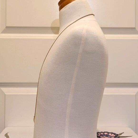 Hand-Hammered Brass 31" Upside Down Moon Necklace - Picture 6 of 7